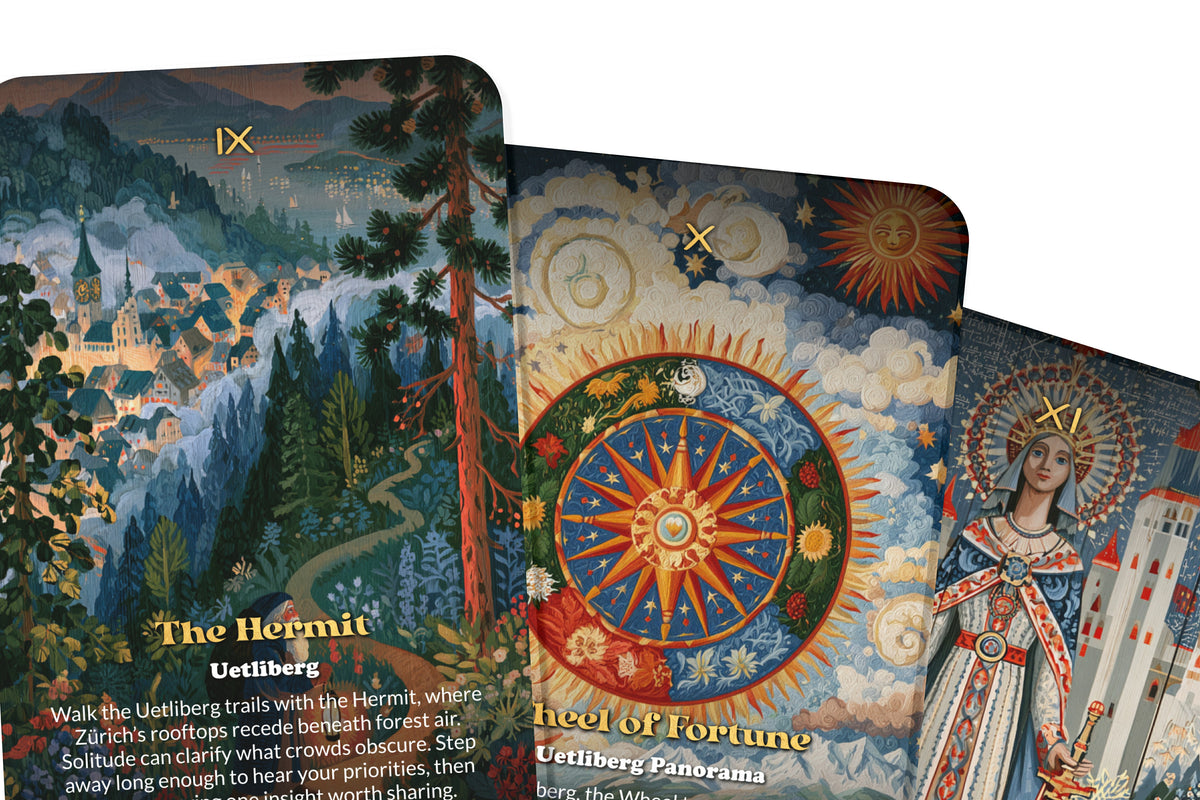 The Tarot of Zurich – A Swiss Alpine Tarot Deck – 22 Tarot Cards – Lake Waters, Mountains, and Swiss Heritage