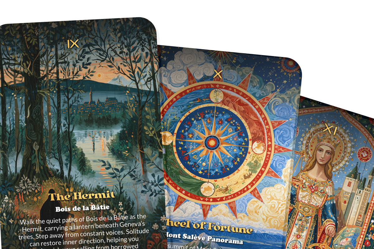 The Tarot of Geneva – A Lake and Alpine Tarot Deck – 22 Tarot Cards – Serenity and Swiss Mountain Wisdom