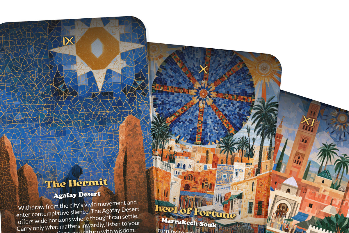 The Tarot of Marrakech – A Moroccan Mysticism Tarot Deck – 22 Tarot Cards – Souks, Palaces, and Desert Wisdom