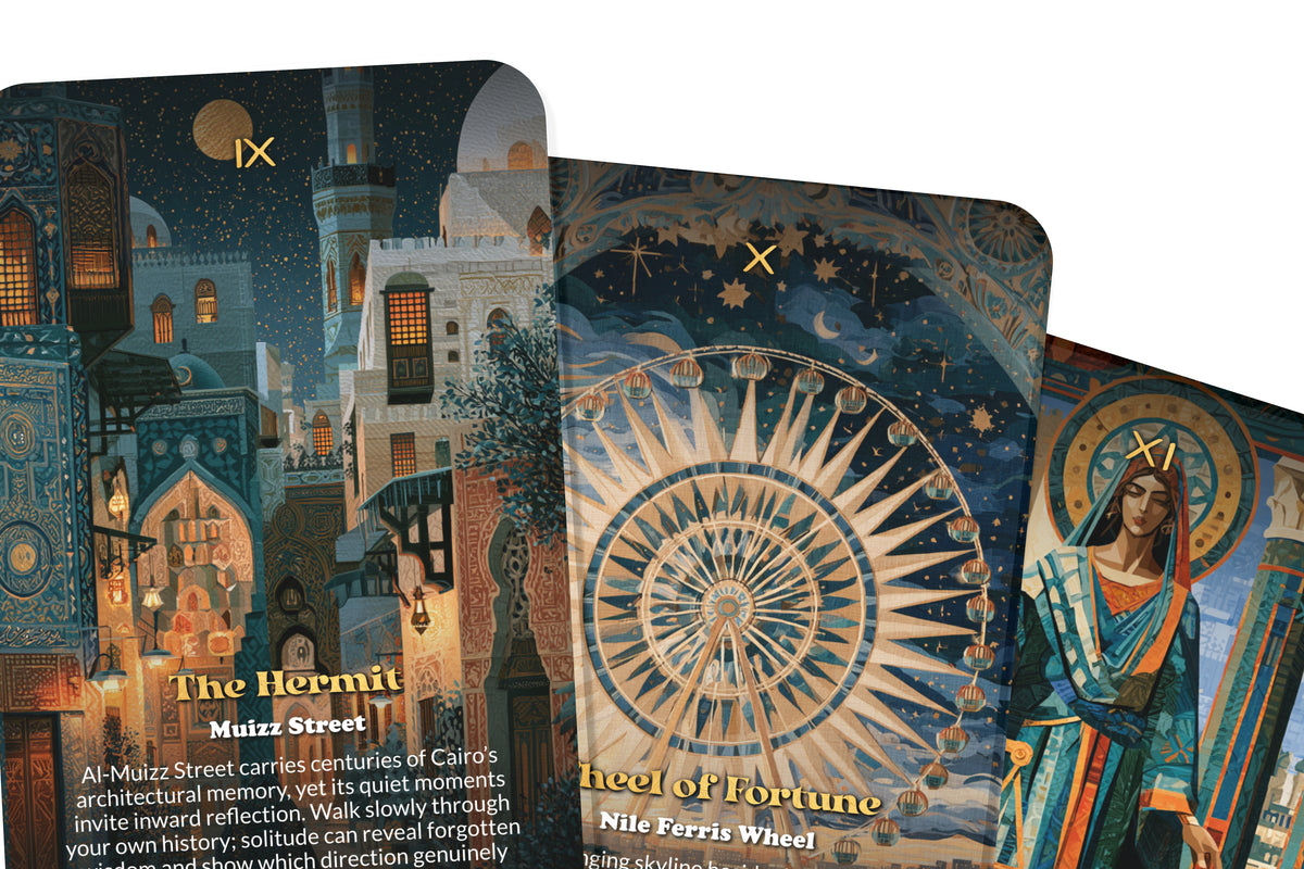 The Tarot of Cairo – An Ancient Egyptian Tarot Deck – 22 Tarot Cards – Mysteries of the Nile and the Pharaohs