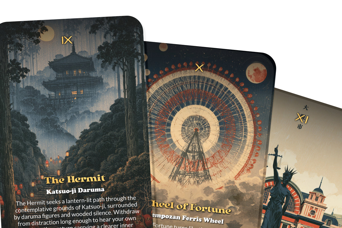 The Tarot of Osaka – A Japanese Urban Spirit Tarot Deck – 22 Tarot Cards – Tradition, Commerce, and Culinary Culture
