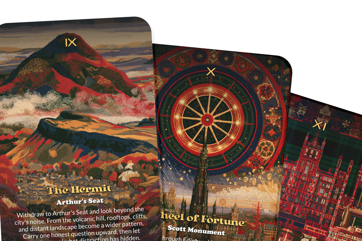The Tarot of Edinburgh – A Scottish Mysteries Tarot Deck – 22 Tarot Cards – Castles, Highlands, and Celtic Legends