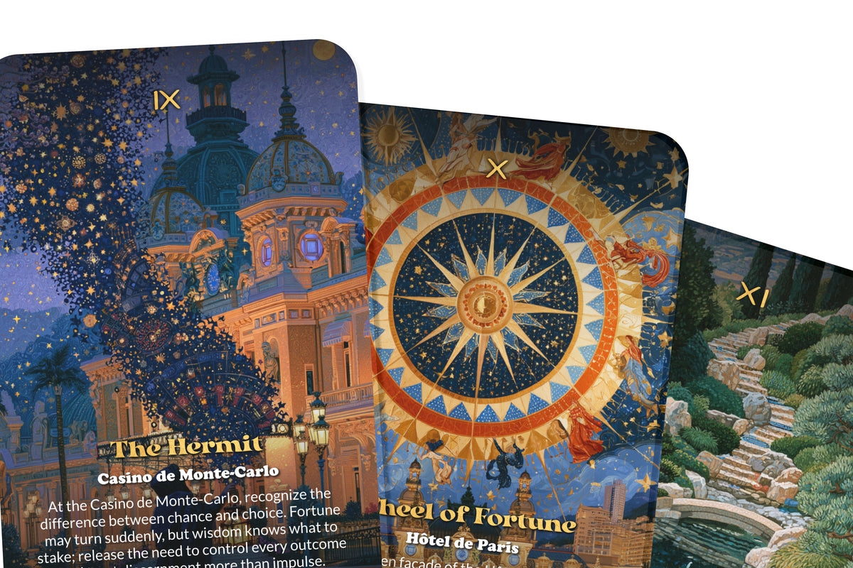 The Tarot of Monaco – A Riviera Mysticism Tarot Deck – 22 Tarot Cards – Mediterranean Elegance and Coastal Fortune
