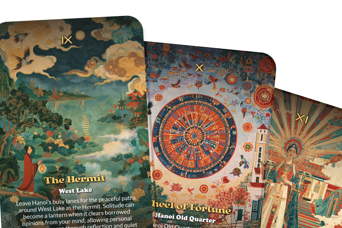 The Tarot of Hanoi – A Vietnamese Heritage Tarot Deck – 22 Tarot Cards – Ancient Temples and Spirit of the Red River