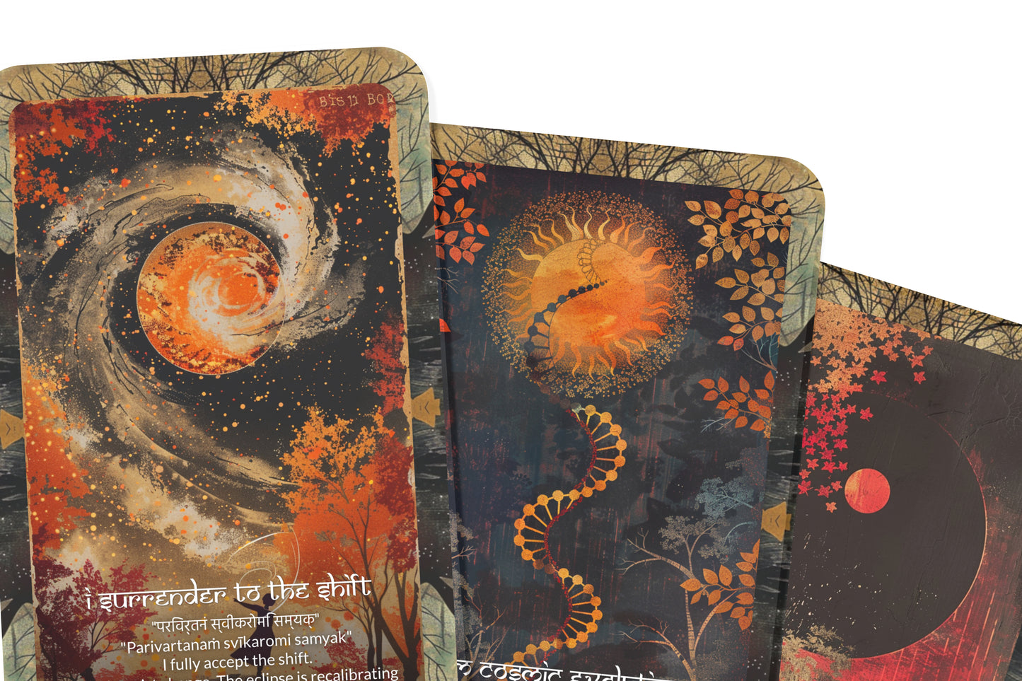 Eclipse Mantra – A Cosmic Shift Oracle Deck – 22 Oracle Cards – Light and Shadow in Sacred Dance