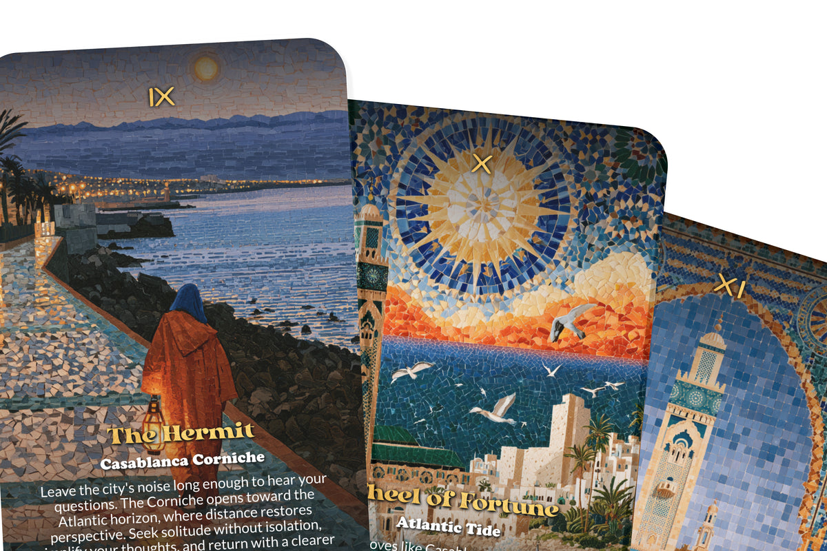 The Tarot of Casablanca – A Moroccan Heritage Tarot Deck – 22 Tarot Cards – Mysteries of the Atlantic and Ancient Medina