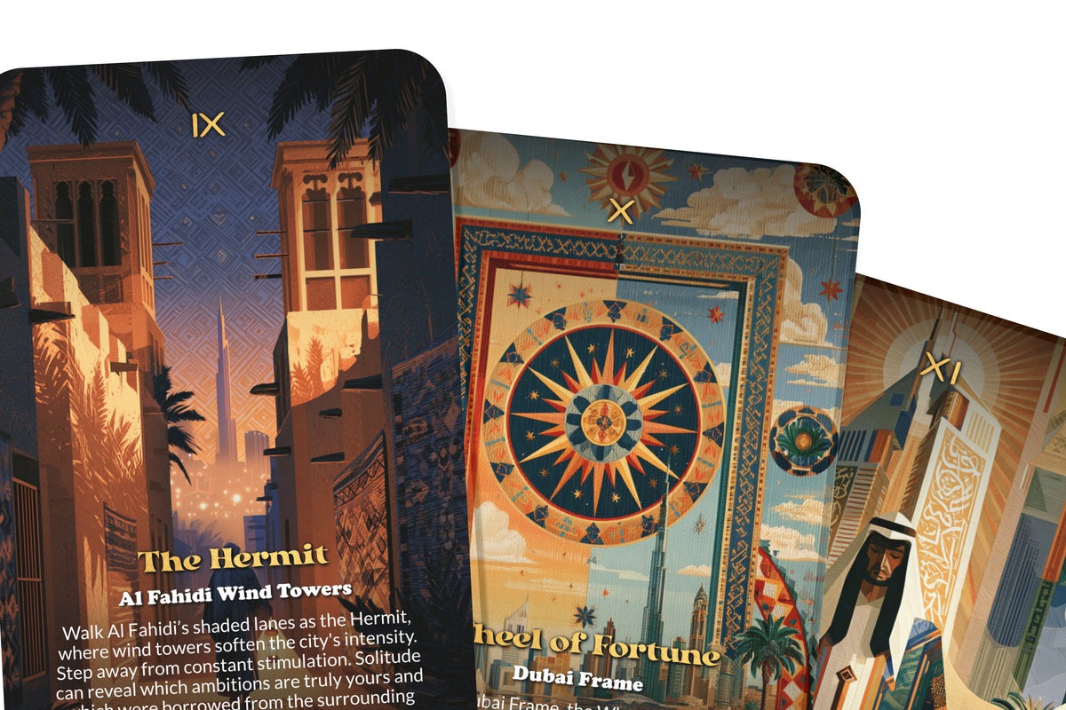 The Tarot of Dubai – A Desert Vision Tarot Deck – 22 Tarot Cards – From Ancient Sands to Modern Wonder