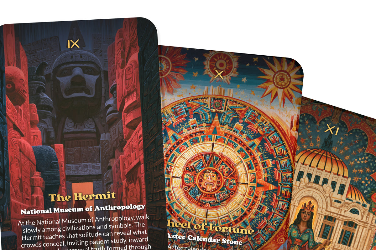 The Tarot of Mexico City – An Aztec Heritage Tarot Deck – 22 Tarot Cards – Ancient Gods and Modern Mysteries