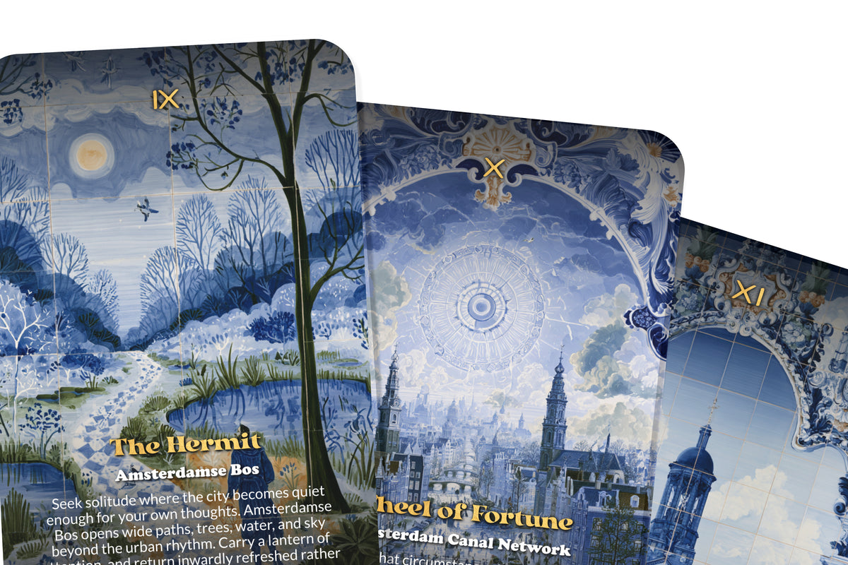 The Tarot of Amsterdam – A Canal City Tarot Deck – 22 Tarot Cards – Mystical Journeys Through the Netherlands’ Historic Heart