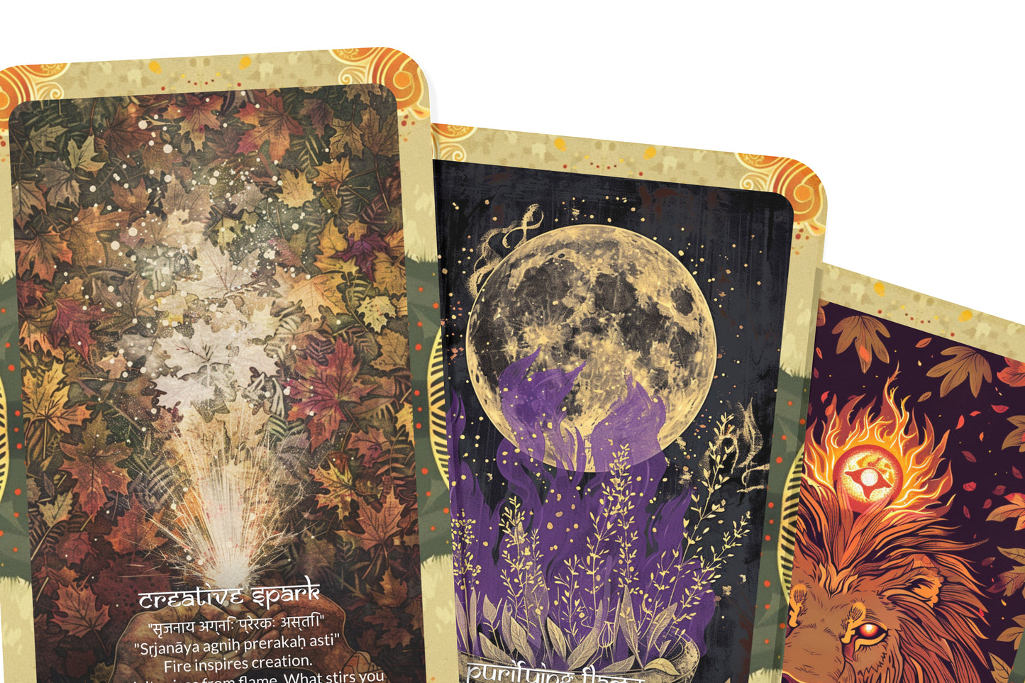 Fire Mantra – An Elemental Flame Oracle Deck – 22 Oracle Cards – Passion, Purification, and Power