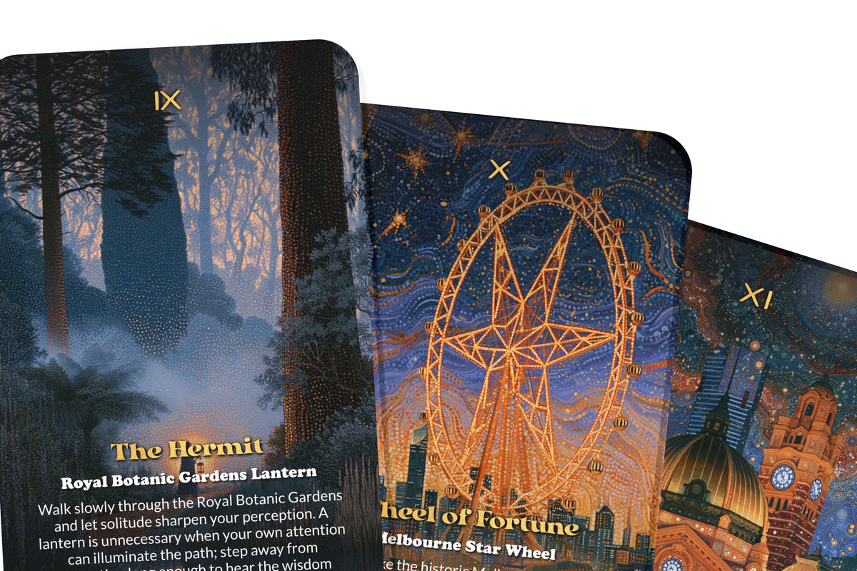 The Tarot of Melbourne – An Australian Spirit Tarot Deck – 22 Tarot Cards – Urban Culture and Nature’s Ancient Energy