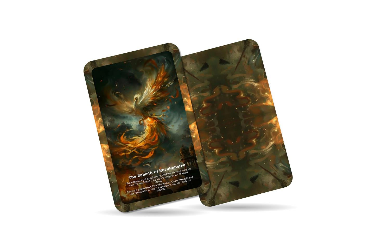 The Phoenix of Kurukshetra – A Rebirth Fire Oracle Deck – 22 Oracle Cards – Haryana’s Sacred Battlefield Spirit