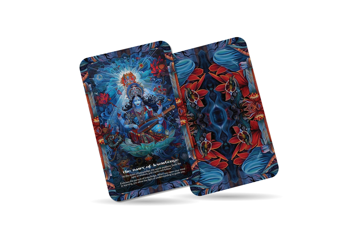 Rays of Saraswati Oracle: Tap into the divine feminine with this 22-card deck, inspiring creativity, wisdom, and spiritual growth.