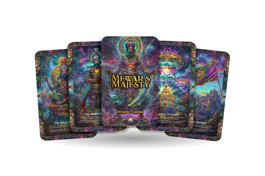 Mewar's Majesty Oracle: Embark on a majestic journey of self-discovery with this 22-card deck. Unlock your inner strength and nobility, inspired by Mewar's rich heritage.