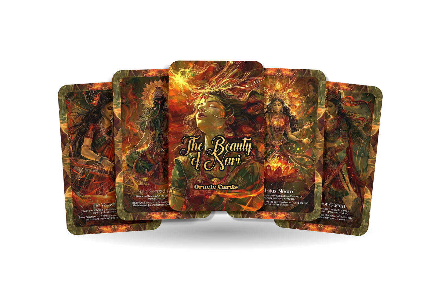 The Beauty of Nari Oracle: Celebrate the divine feminine with this 22-card deck, guiding you on a journey of self-love, empowerment, and spiritual growth.