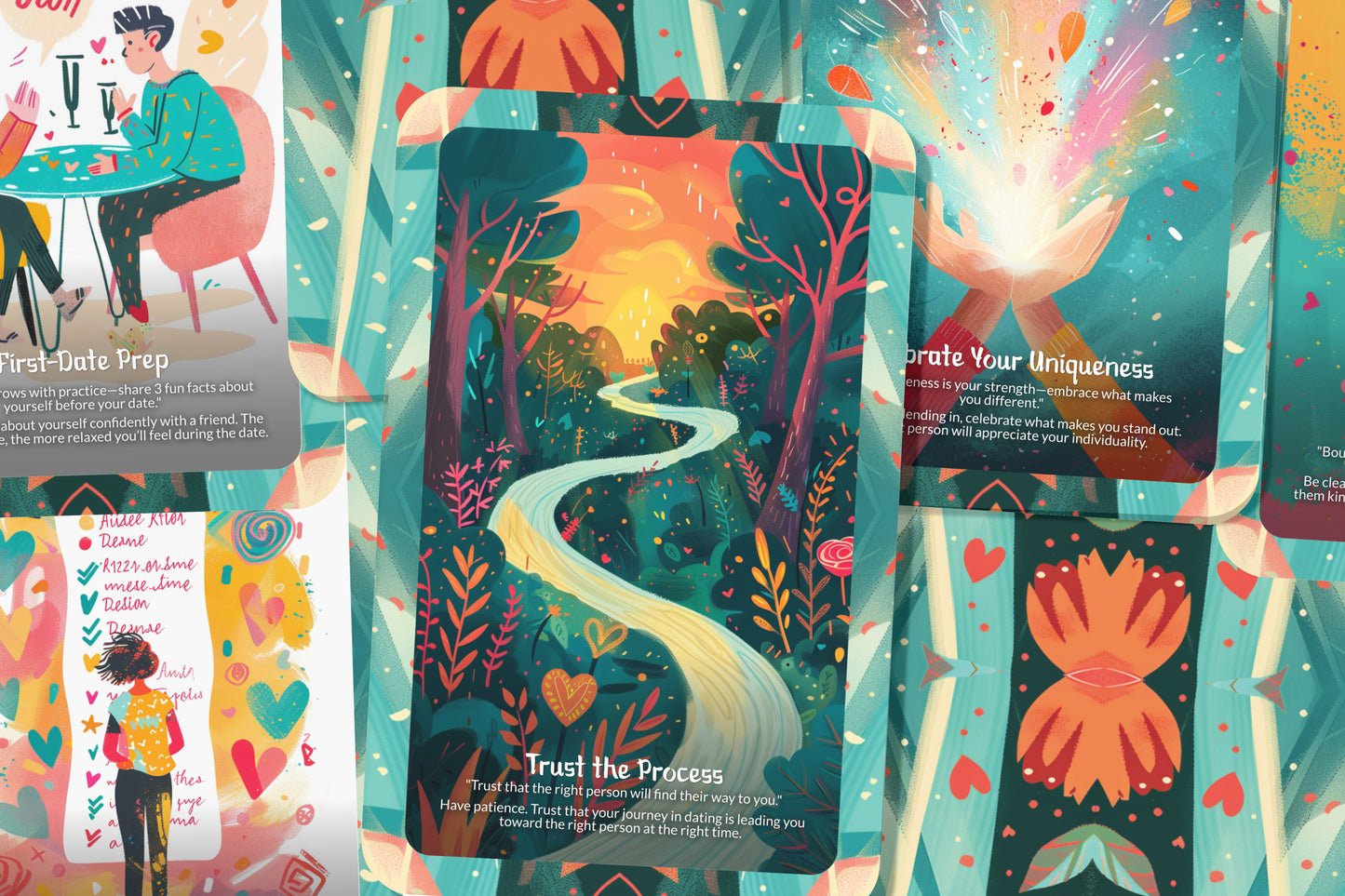 Dating Confidence Booster Cards – Radiate Confidence & Charisma – Empowered Love & Connection 22-Card Deck