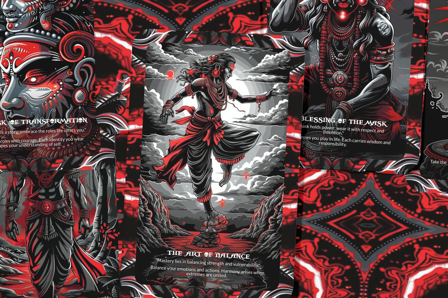 The Dance of the Chhau Warriors – A Ritual Motion Oracle Deck – 22 Oracle Cards – Sacred Steps of Odisha