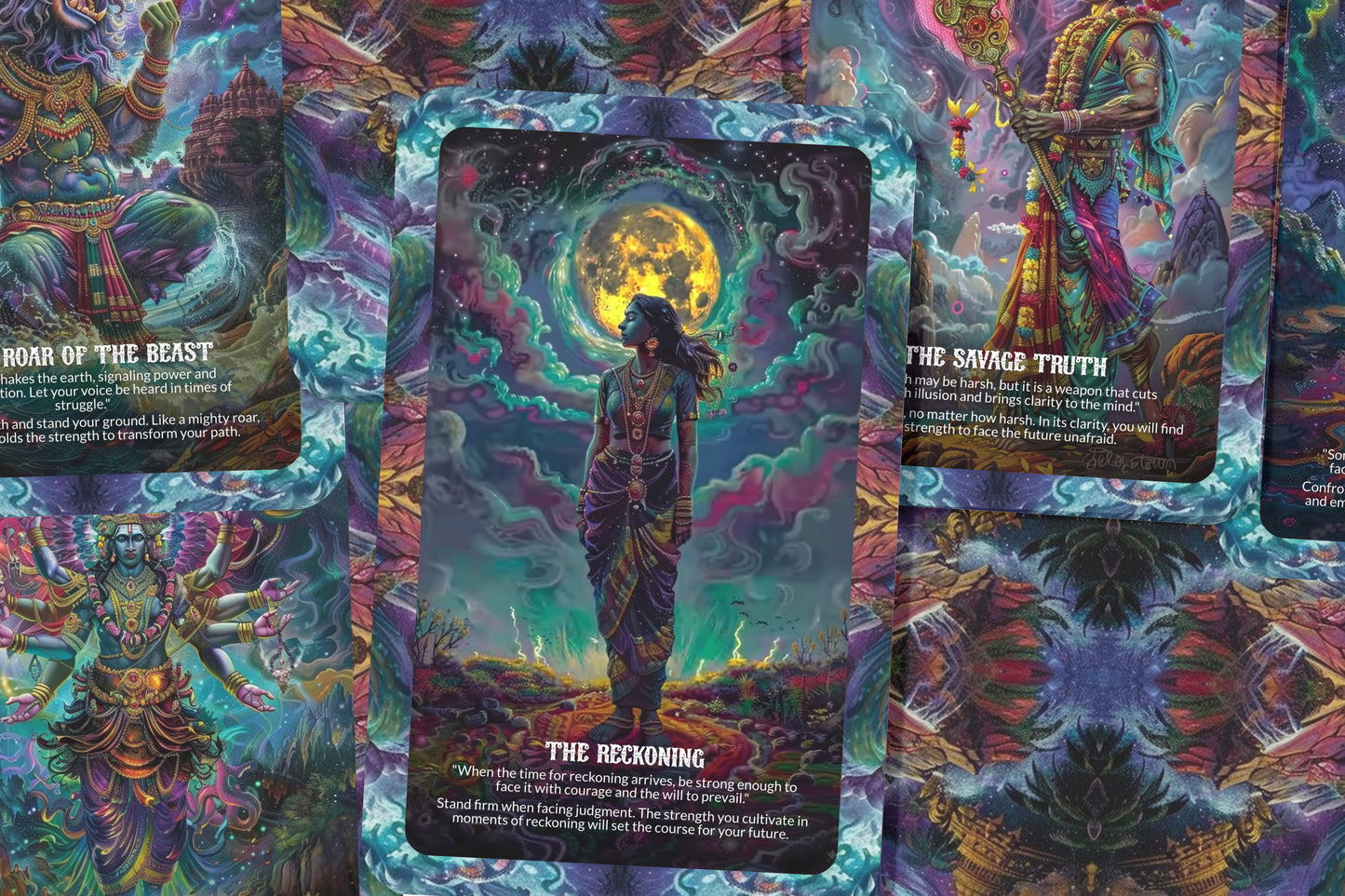 Rakshasa's Wrath Oracle: Harness the power of transformation with this 22-card deck, embracing change and inner strength to overcome life's challenges.