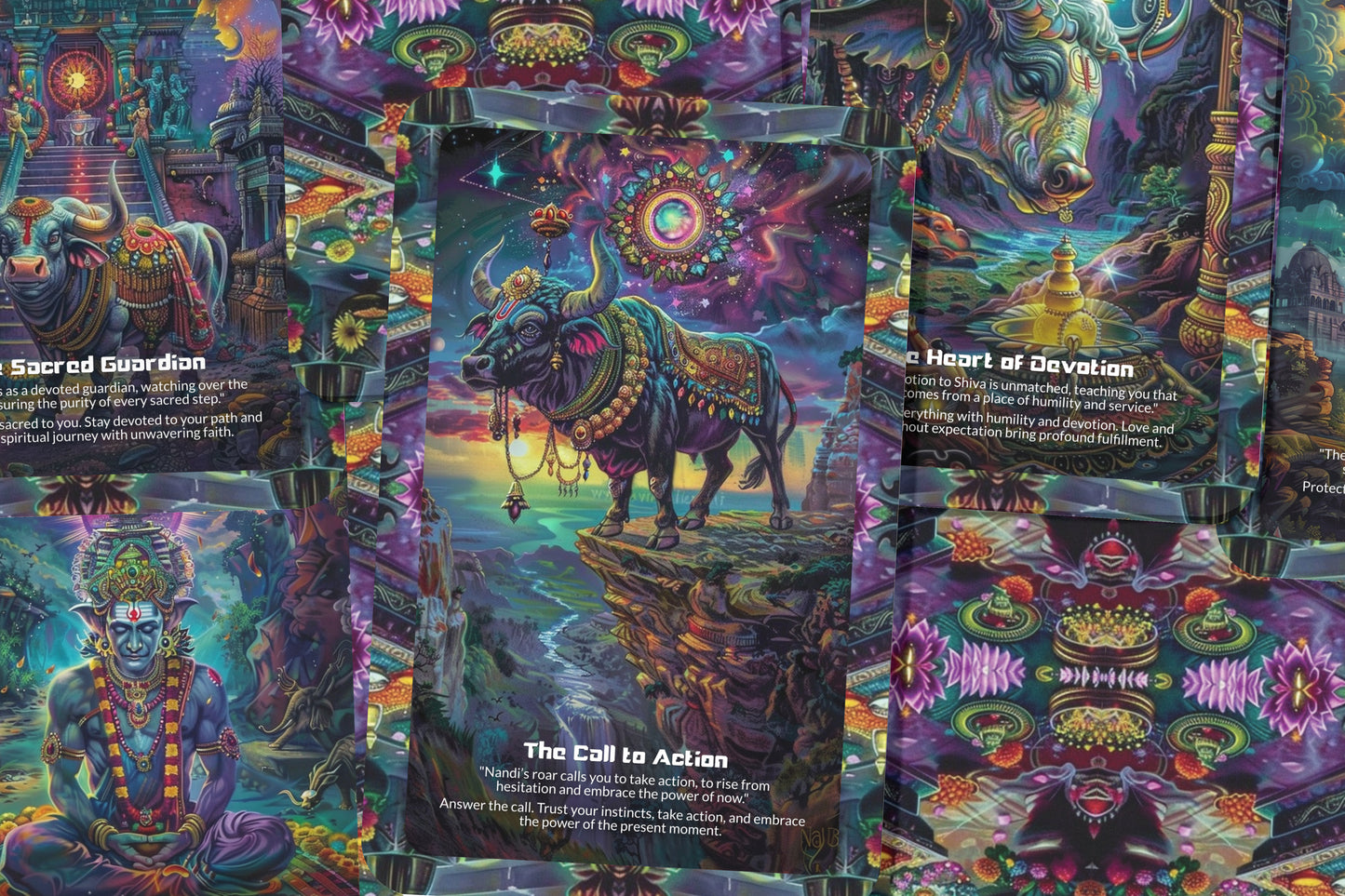 Nandi's Roar Oracle: Tap into Nandi's potent energy with this 22-card deck, embracing inner strength, courage, and resilience. Unleash your divine masculine power.
