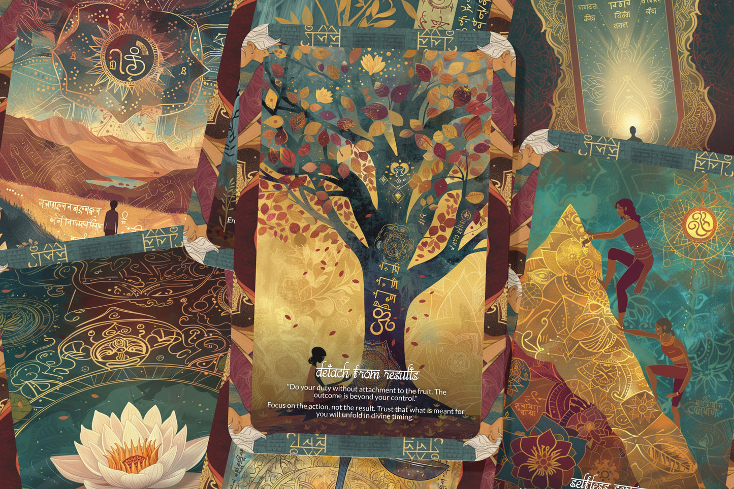 Bhagavad Gita Transformation Cards – Ancient Wisdom for Modern Souls – Divine Insight & Dharma 22-Card Deck