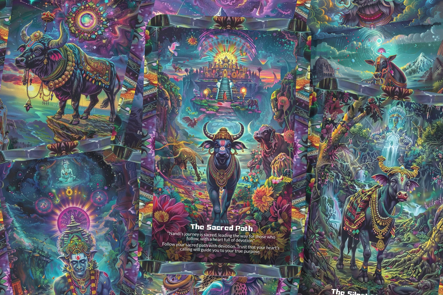 Nandi's Roar Oracle: Tap into Nandi's potent energy with this 22-card deck, embracing inner strength, courage, and resilience. Unleash your divine masculine power.