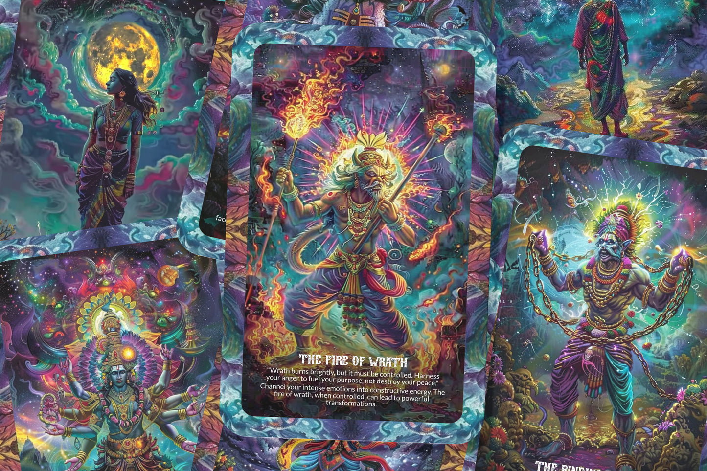 Rakshasa's Wrath Oracle: Harness the power of transformation with this 22-card deck, embracing change and inner strength to overcome life's challenges.