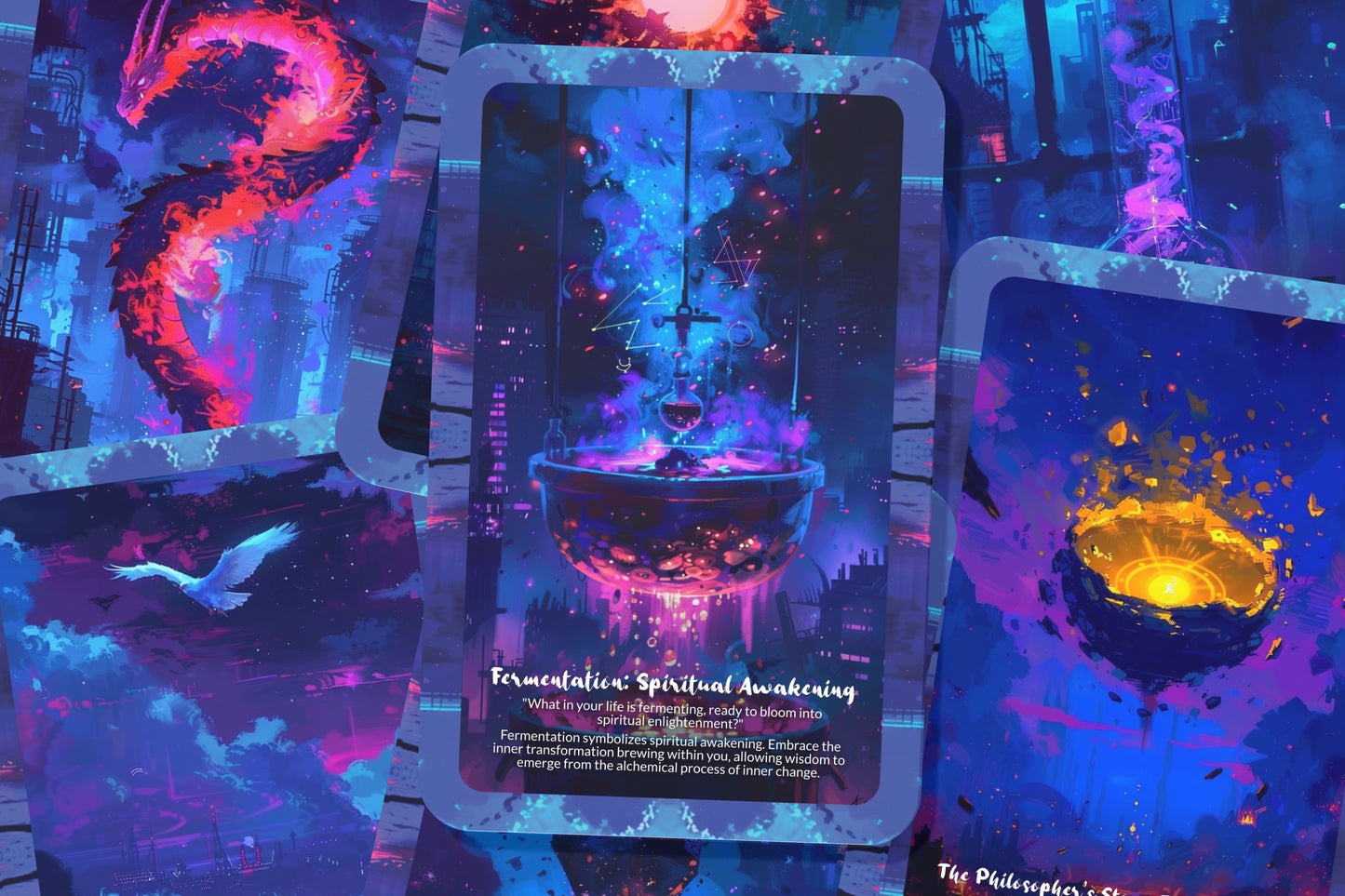 Alchemy of Transformation Oracle – Awaken Your Inner Alchemist – Spiritual Wisdom & Sacred Change 22-Card Deck