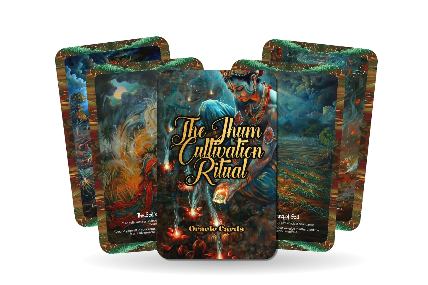 The Jhum Cultivation Ritual – A Sacred Land Oracle Deck – 22 Oracle Cards – Tribal Earth Wisdom of the Northeast