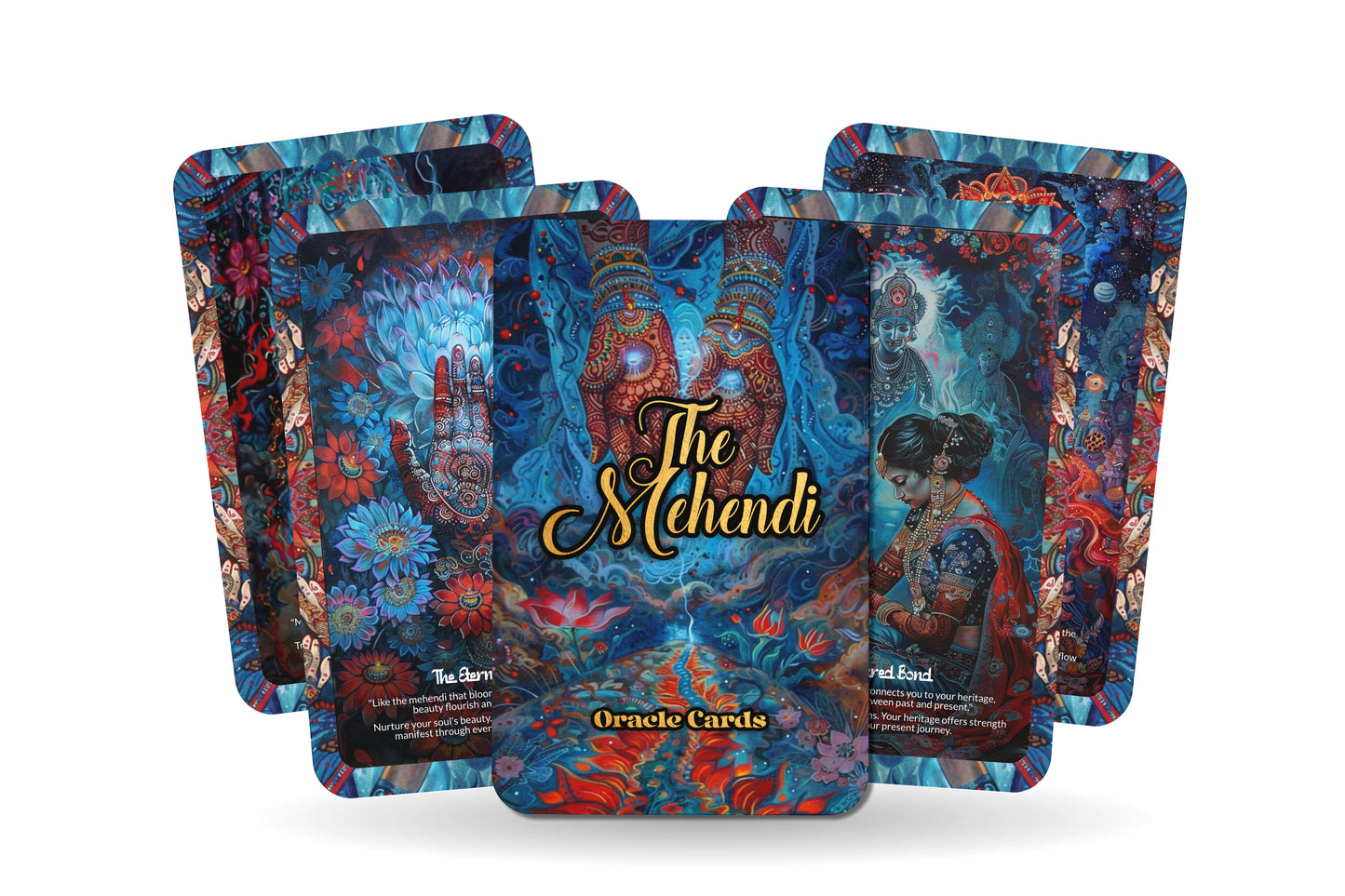 The Mehendi Oracle – A Ritual Beauty Oracle Deck – 22 Oracle Cards – Sacred Adornments of India