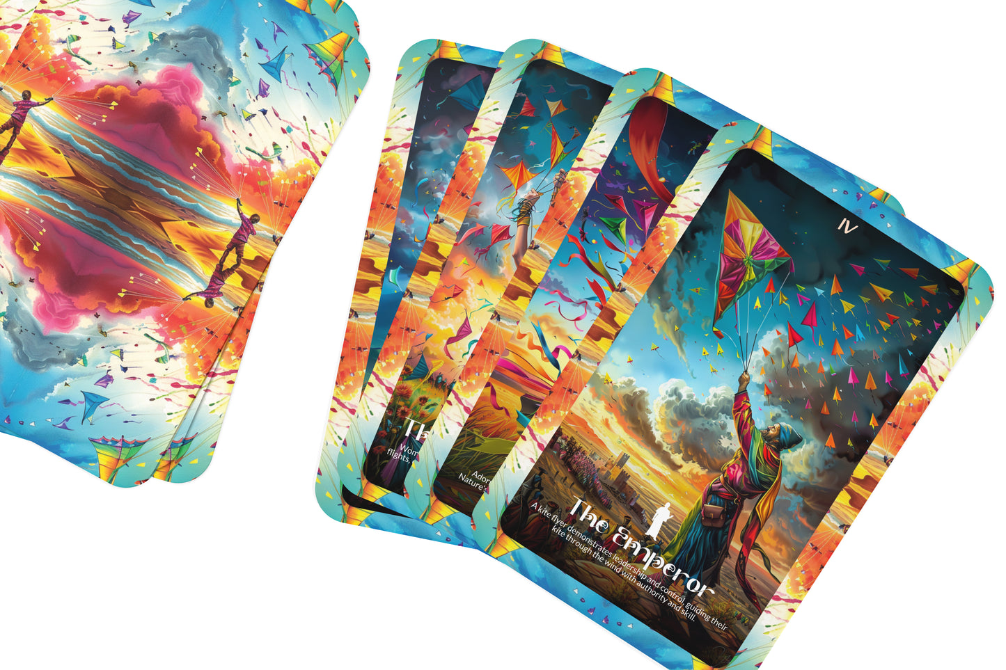 The Kite Festival Tarot - 22 Major Arcana - A unique spiritual journey - Soaring high with the vibrant colors and joy of kite festivals.