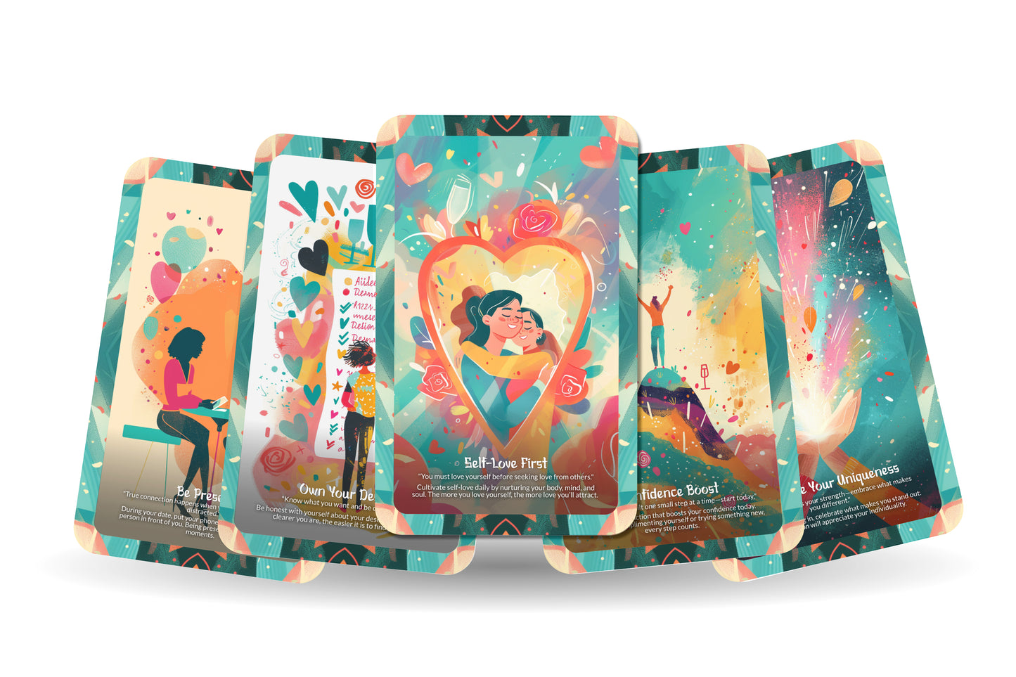 Dating Confidence Booster Cards – Radiate Confidence & Charisma – Empowered Love & Connection 22-Card Deck