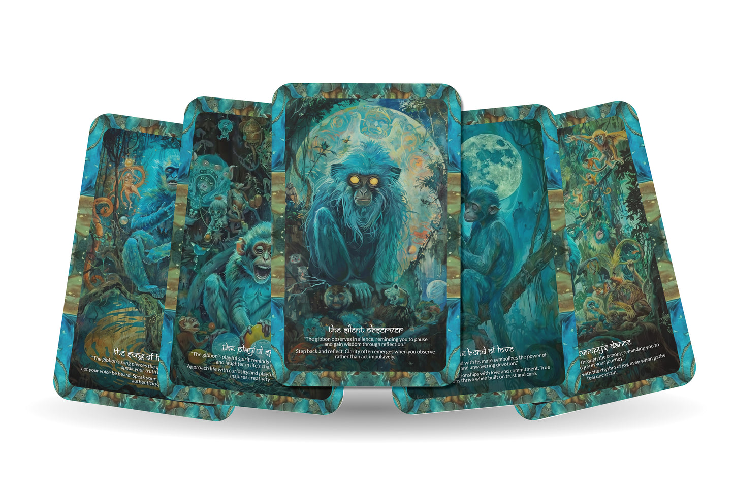 The Voice of the Hoolock Gibbon – A Primal Spirit Oracle Deck – 22 Oracle Cards – Mystical Calls of Arunachal