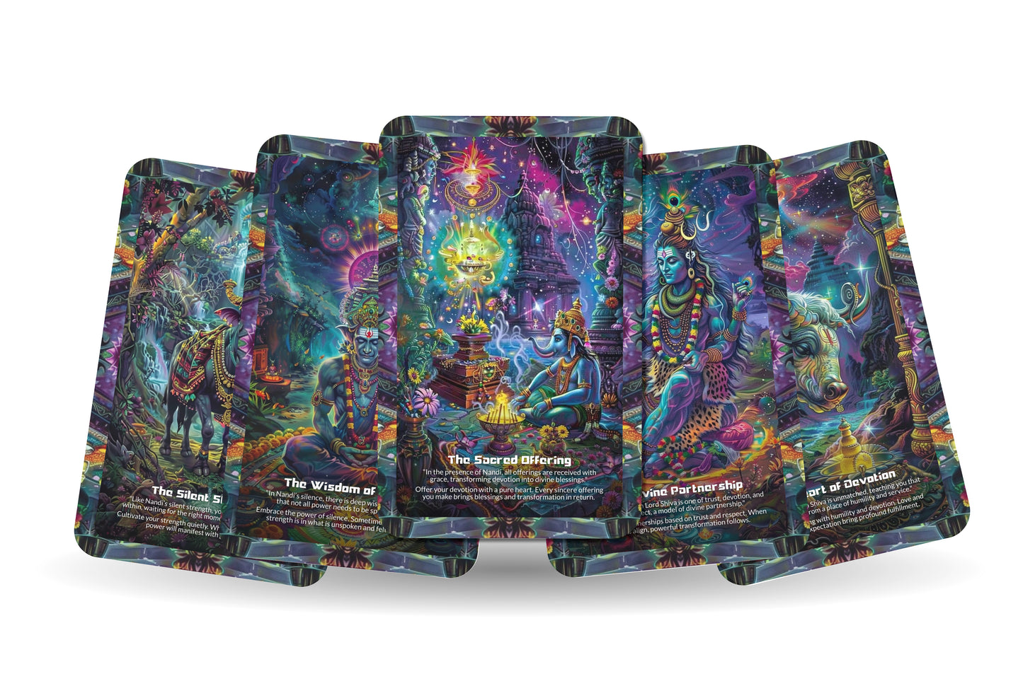 Nandi's Roar Oracle: Tap into Nandi's potent energy with this 22-card deck, embracing inner strength, courage, and resilience. Unleash your divine masculine power.