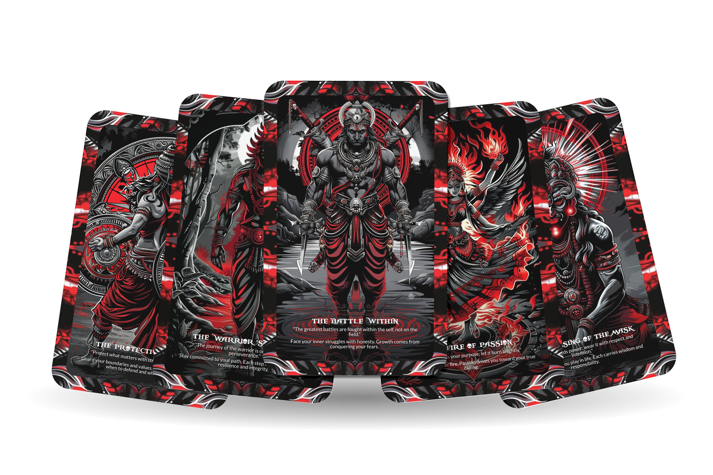 The Dance of the Chhau Warriors – A Ritual Motion Oracle Deck – 22 Oracle Cards – Sacred Steps of Odisha