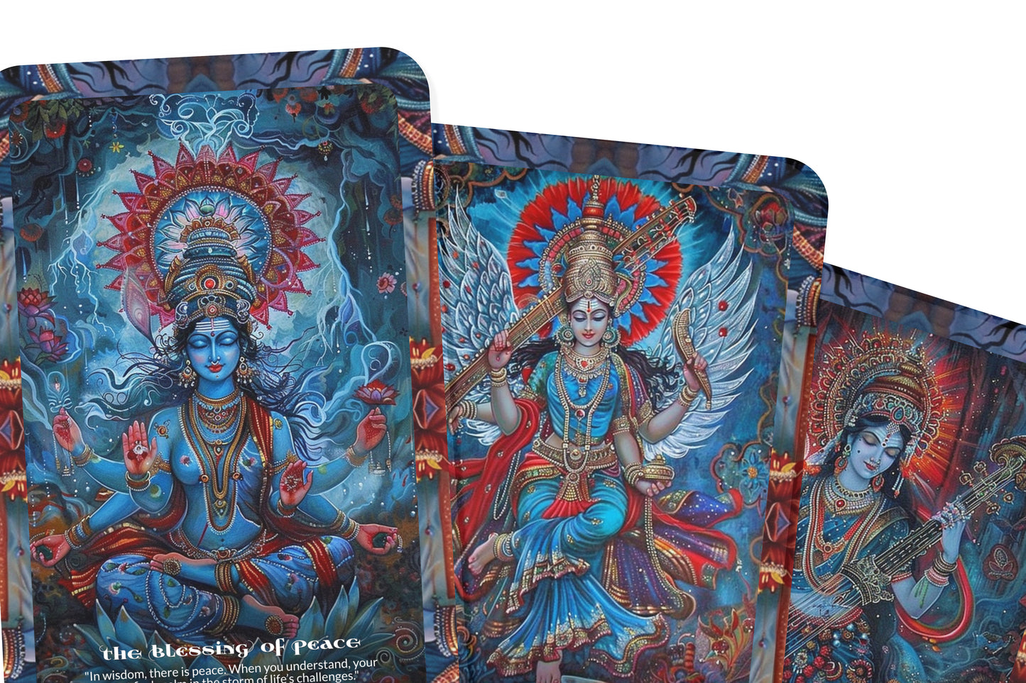 Rays of Saraswati Oracle: Tap into the divine feminine with this 22-card deck, inspiring creativity, wisdom, and spiritual growth.