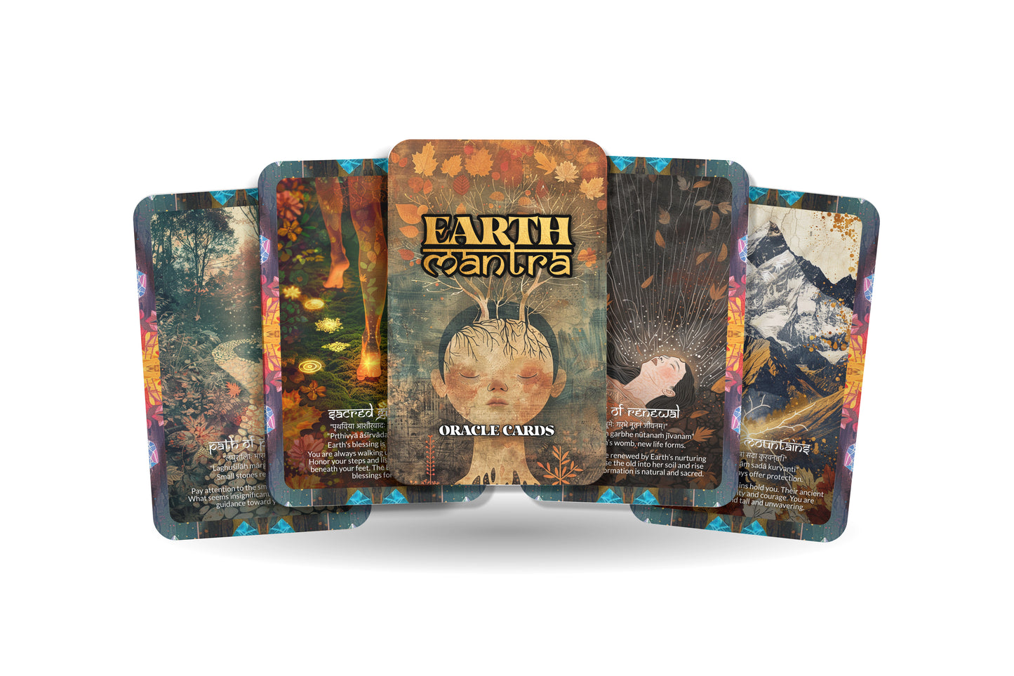 Earth Mantra – An Elemental Forces Oracle Deck – 22 Oracle Cards – Grounding in Gaia’s Embrace