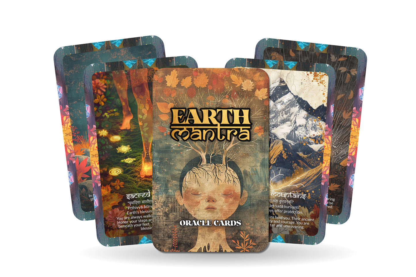Earth Mantra – An Elemental Forces Oracle Deck – 22 Oracle Cards – Grounding in Gaia’s Embrace