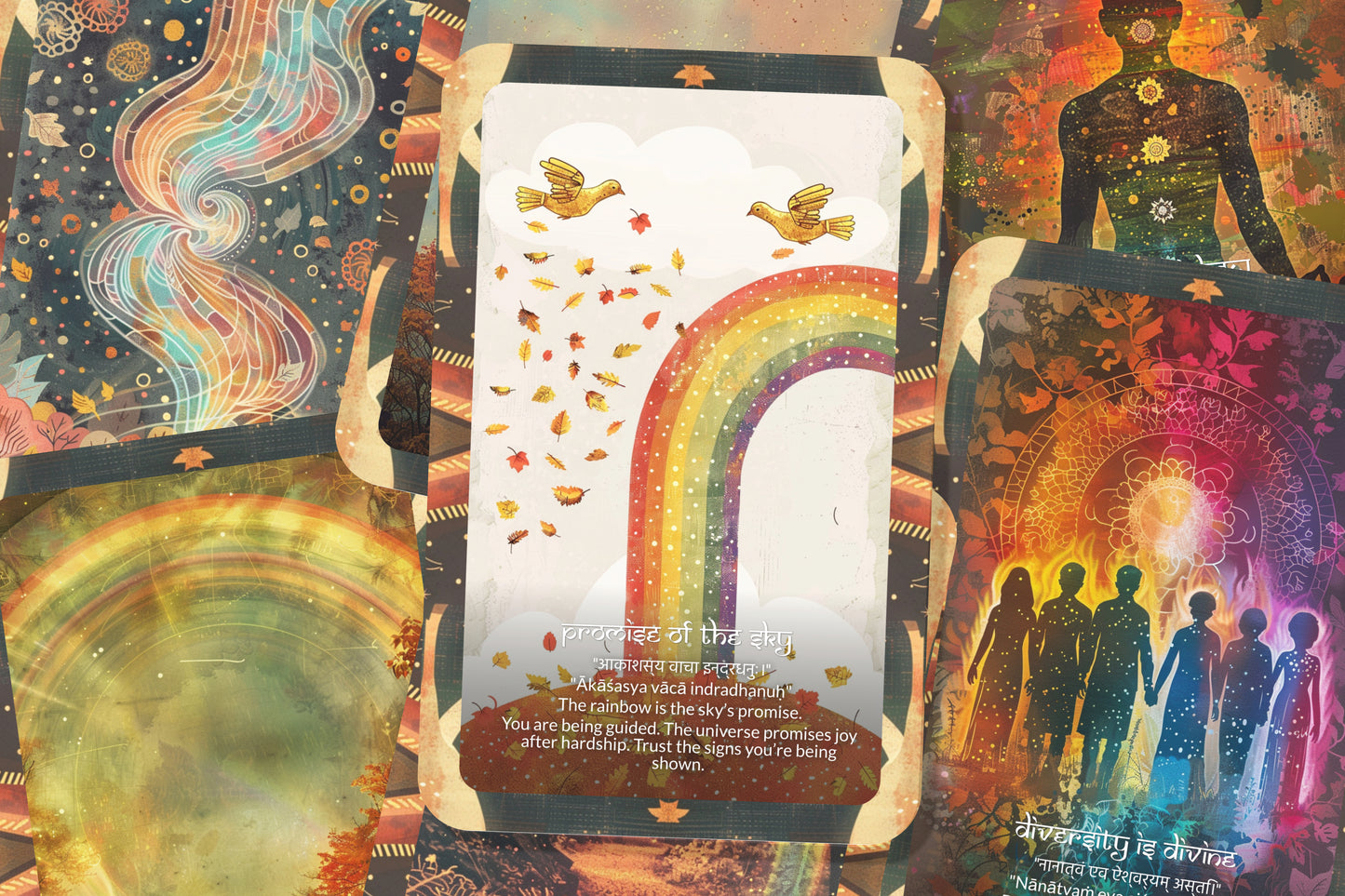 Rainbow Mantra – A Light Spectrum Oracle Deck – 22 Oracle Cards – Bridging the Chakras and Spirit