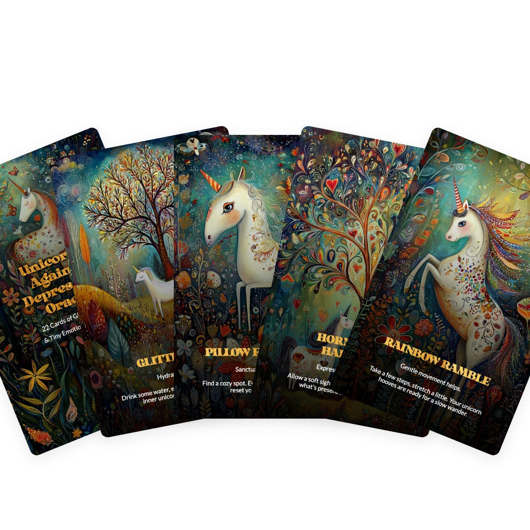 Unicorns Against Depression Oracle - 22 Cards of Glitter, Hope & Tiny Emotional Victories