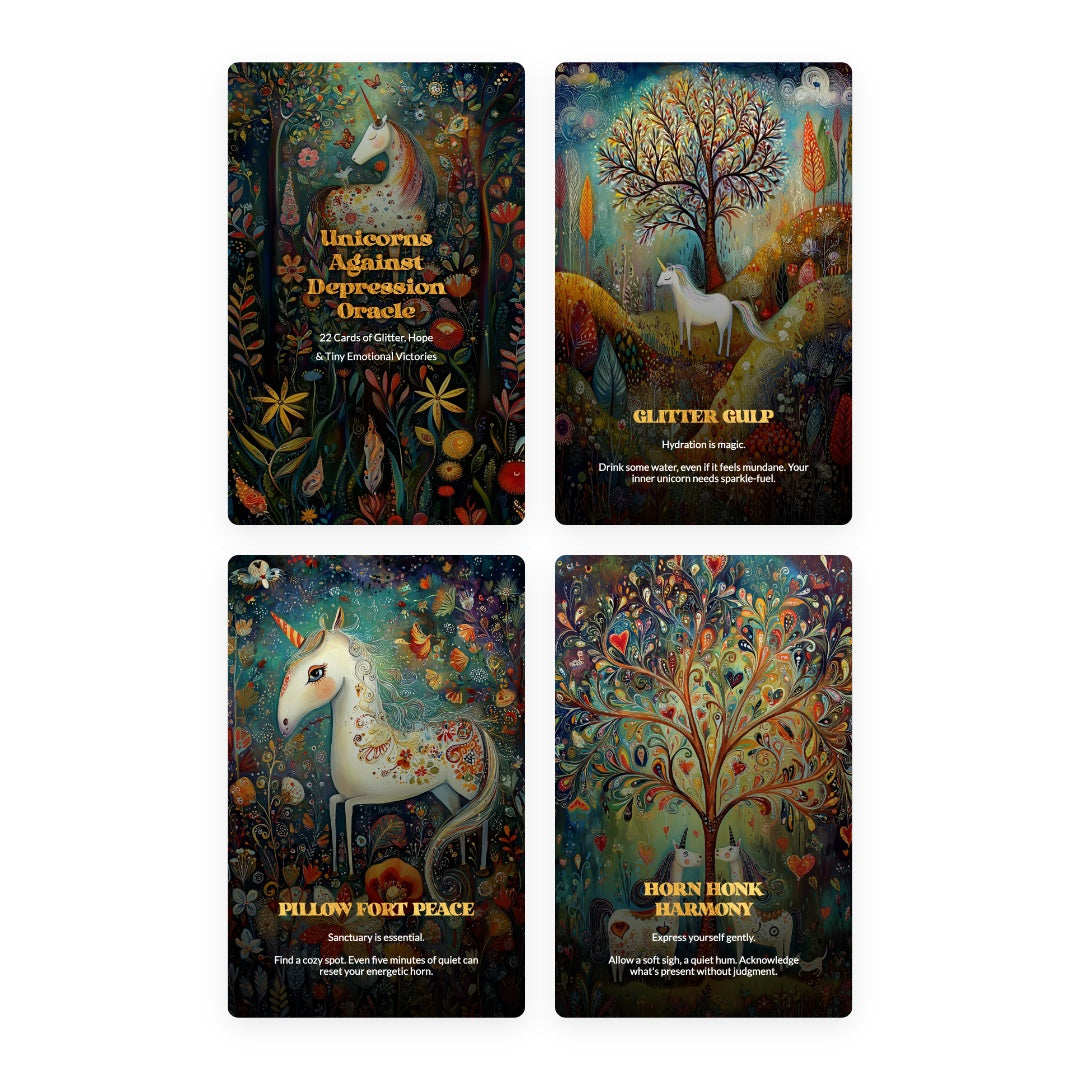 Unicorns Against Depression Oracle - 22 Cards of Glitter, Hope & Tiny Emotional Victories