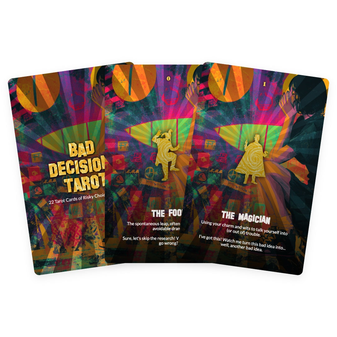 Bad Decisions Tarot - 22 Tarot Cards of Risky Choices & Regret