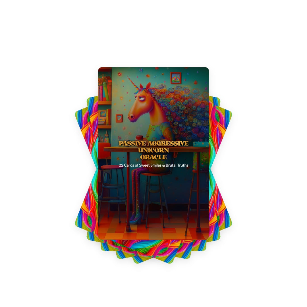Passive Aggressive Unicorn Oracle - 22 Cards of Sweet Smiles & Brutal Truths