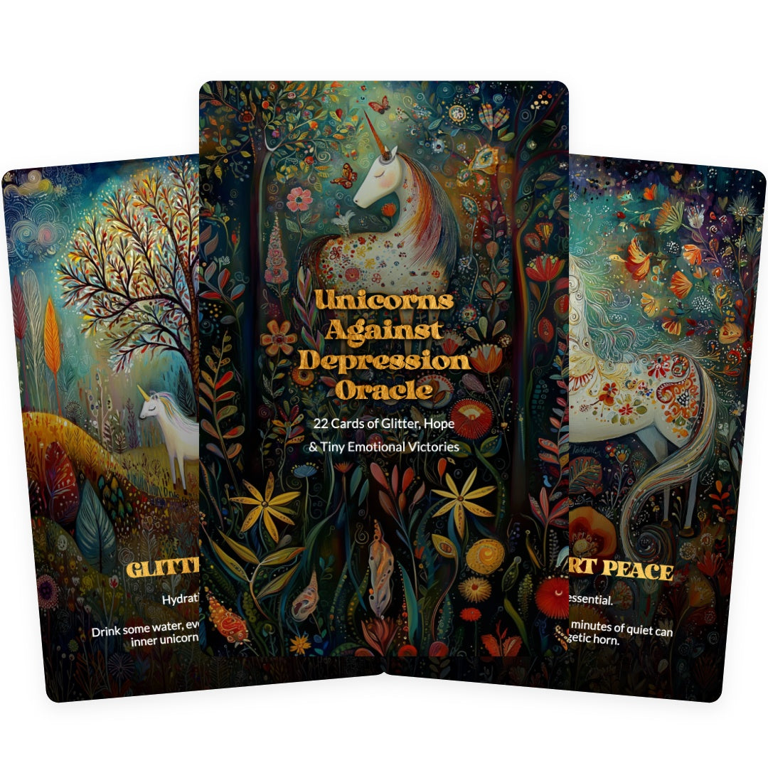 Unicorns Against Depression Oracle - 22 Cards of Glitter, Hope & Tiny Emotional Victories