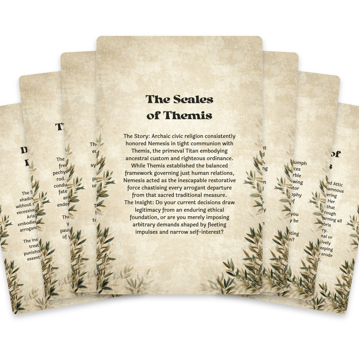 The Oracle of Nemesis – Greek Goddess of Retribution Oracle Cards, 22-Card Mythology Deck — arrangement 2