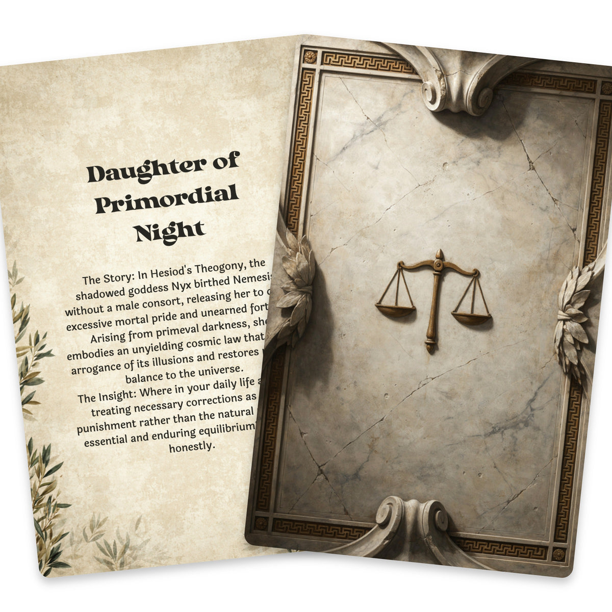 The Oracle of Nemesis – Greek Goddess of Retribution Oracle Cards, 22-Card Mythology Deck — arrangement 7