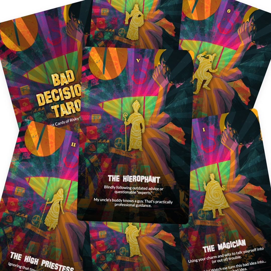 Bad Decisions Tarot - 22 Tarot Cards of Risky Choices & Regret