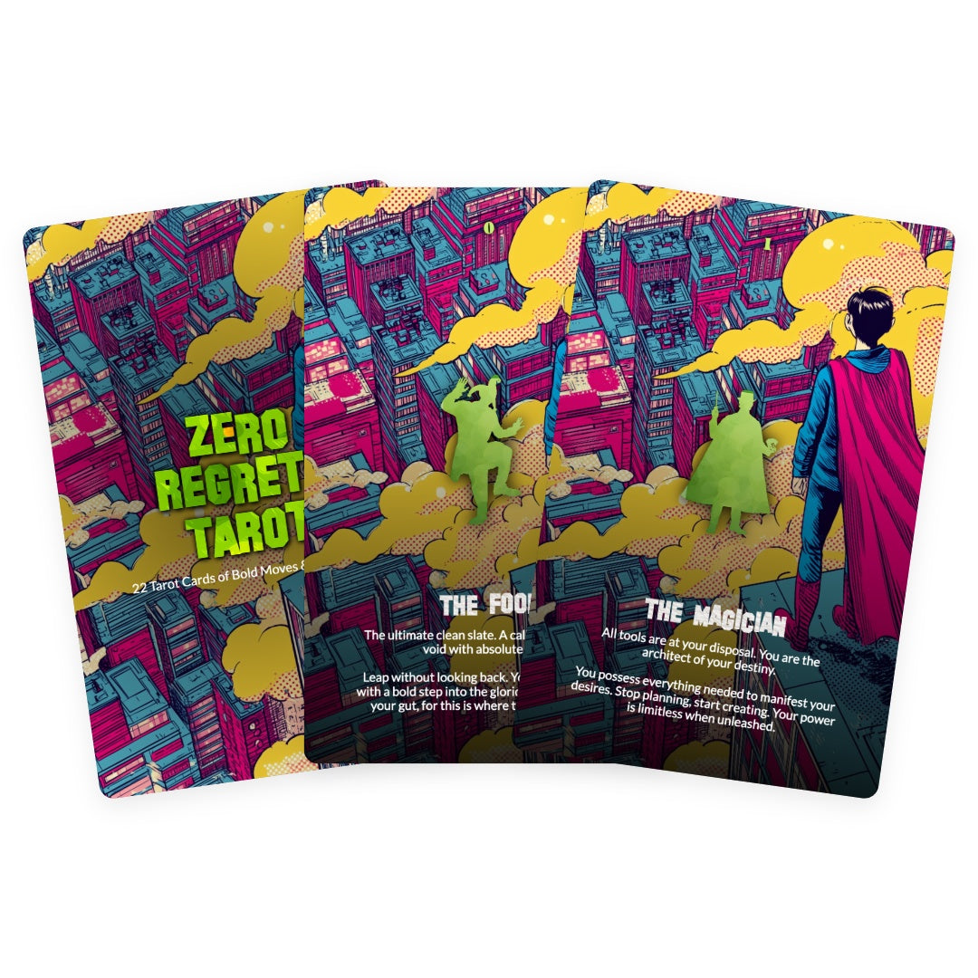Zero Regrets Tarot - 22 Tarot Cards of Bold Moves & No Thinking