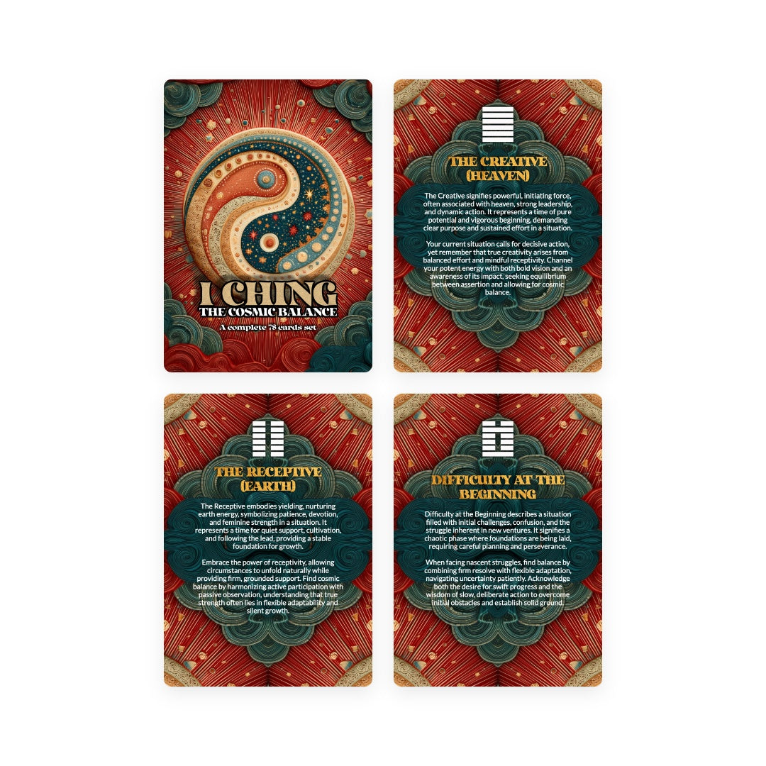 I Ching The Cosmic Balance - A complete 78 cards set