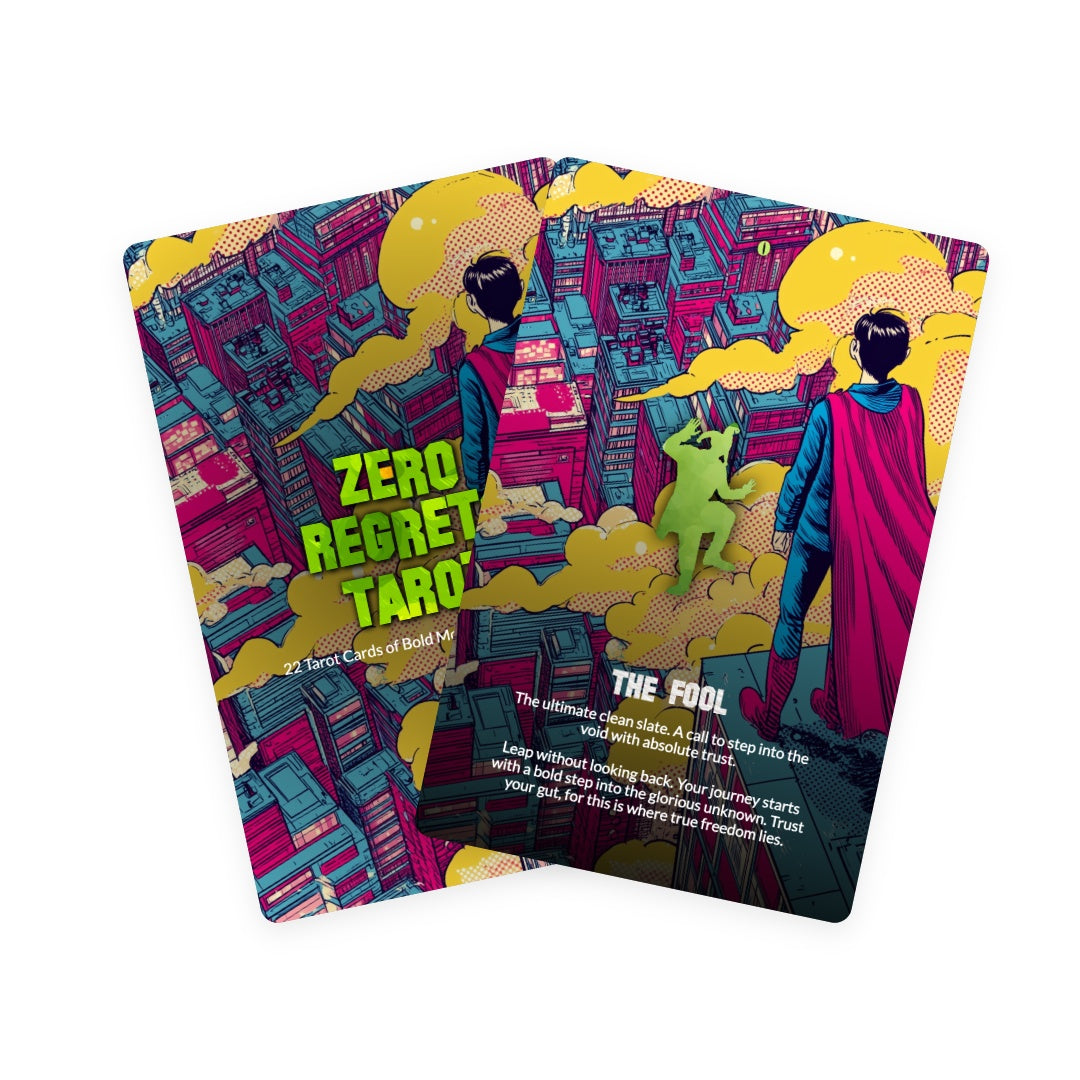 Zero Regrets Tarot - 22 Tarot Cards of Bold Moves & No Thinking