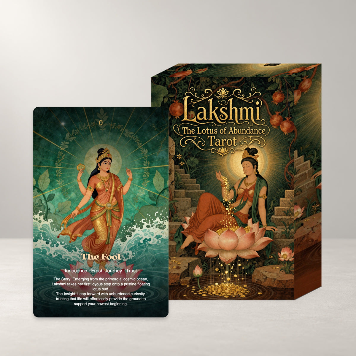Lakshmi The Lotus of Abundance Tarot — arrangement 1
